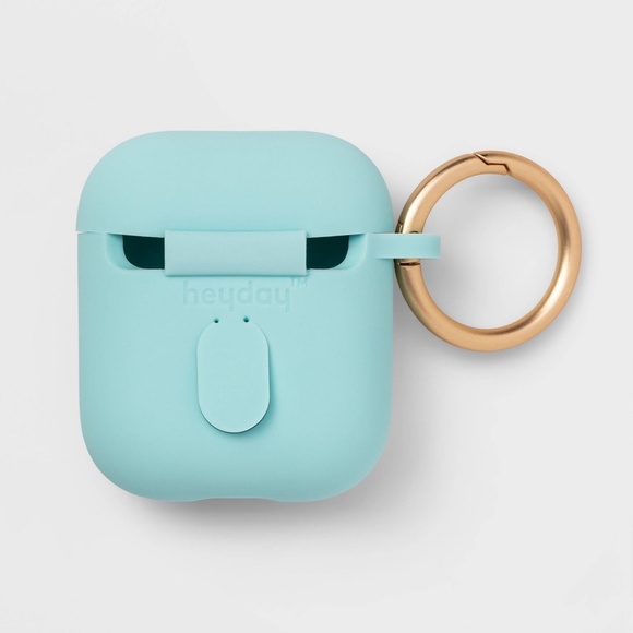 heyday Airpod Silicone Case with Clip - Light Aqua - Picture 2 of 2